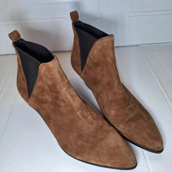Diane Von Furstenburg Women's NADIE Brown Suede Chelsea Boots Size 9 - Picture 6 of 15